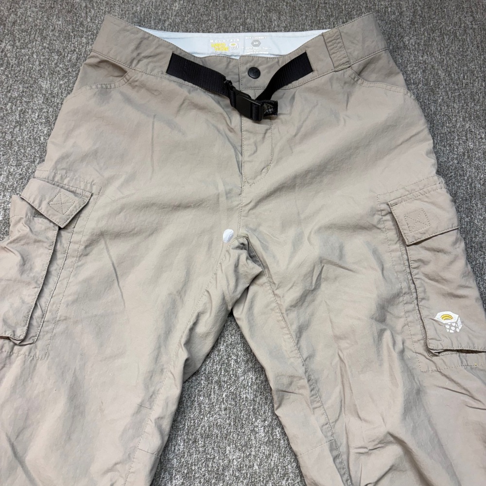 Mountain Hardwear Mens Tan Nylon Cargo Hiking Pants Belted Size‎ Small Reg Read